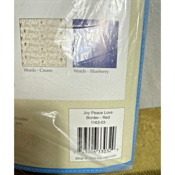 Daisy Kingdom Red Christmas Dress Fabric 5 Yrds Joy Peace Love Border Cotton NOS - Picture 10 of 13